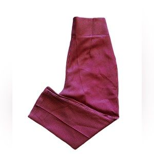 Feminine Fuchsia Checkered High waisted Pants